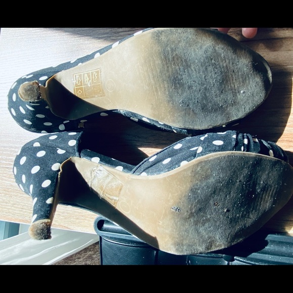 Polka dot heels size 8 retro 50s style - Picture 3 of 4